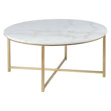 Penguin home small coffee round side end table, marble top gold frame 43hx33l cm. Nattai Round Marble Coffee Table By Zanui Collection Zanui