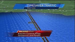 The causeway or bridge that cuts across lake pontchartrain is the longest bridge in the world across a. Causeway Reopened After Boat Crashes Into Bridge 1 Sent To Hospital