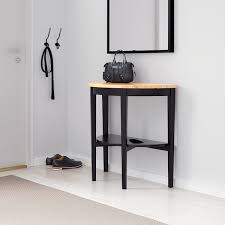 The width of the right section should be 15 inches and the left 13.5 inches. Arkelstorp Console Table Black 31 1 2x15 3 4x29 1 2 Ikea