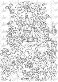 Free printable colorings pages to print and color. Gnome Home Coloring Page Printable Color Page Etsy