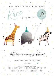 Adorable Party Animals Birthday Party Invitation Safaribirthdayparty Adorable Party Animals Birt In 2020 Animal Birthday Invitation Animal Birthday Party Animal Party