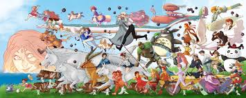 He was almost unknown in the west until the release of princess mononoke in 1997. Assorted Anime Characters Illustration Anime Characters Digital Wallpaper Studio Ghibli My Neighbor Totoro Anime Art Beautiful Hayao Miyazaki Art Miyazaki Art