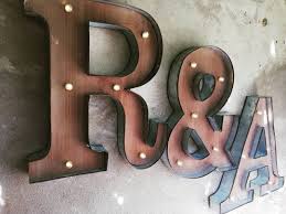 Vintage Marquee Industrial Leuchtbuchstaben Personalisierbare Buchstabenpaare Initalen Hochzeiten Leuchtbuchstaben Metallbuchstaben Led Buchstaben