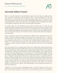 Student must comply with the timings for submission of report. Internship Midterm Report Phdessay Com