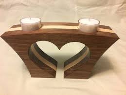 Heart Shaped Tea Light Candle Holder Small Wood Projects Wooden Candle Holders Tea Lights