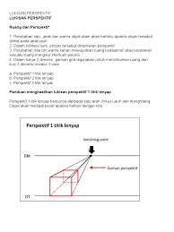 A) lakaran oblik menyamai pandangan mata manusia. Lukisan Perspektif Ruang Dan Perspektif