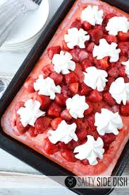 Easy Strawberry Poke Cake Made With Sweetened Condensed Milk Delicious Whipped Topping And Loads Of In 2020 Strawberry Poke Cakes Easy Strawberry Strawberry Desserts