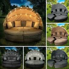 Vidaxl outdoor sonneninsel mit sonnendach lounge gartenliege sonnenliege sitzgruppe liege insel. Sonneninsel Poly Rattan Garten Liege Insel Gartenmobel Lounge Sitzgruppe Brast Ebay