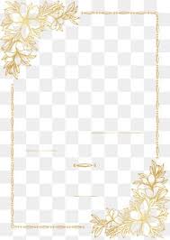 Golden Hand Painted Flower Border Png And Vector Flower Border Png Vector Flowers Gold Clipart Frames