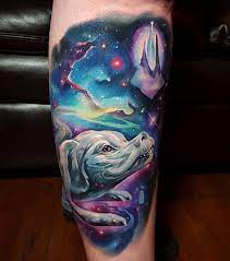 The Neverending Story Leg Tattoo With Falkor The Luck Dragon Story Tattoo Tattoos Body Tattoos