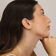 Juego de regalo de aro con corte geométrico • Delicados aretes de aro con  pinchos • Juego de aretes • Listo para regalar • Regalo para ella • Regalo  para mamá • Juego de regalo