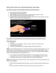 We did not find results for: Roku Com Link Roku Com Link Code Roku Activation Roku Setup By Roku Com Link Support Issuu