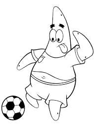To print the coloring page: Online Coloring Pages Coloring Page Patrick With A Soccer Ball Spongebob Download Print Coloring Page