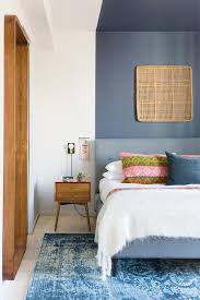 This color is a particularly popular shade of blue/gray, and is listed as one of sherwin williams' best selling paint colors. Charcoal Gray Tufted Bed With Mid Century Modern Nightstand Transitional Bedroom