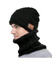 Wireless Bluetooth Beanie Scarf Set Fleece Lined Thick Knit For Women Man Black Cs1887dtn88 Scarf Set Knitted Hats Bluetooth Beanie