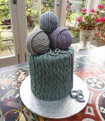 Knit Cake I Made For A Friend S Birthday 4 Tier Chocolate And Vanilla Sponge With Peanut Butter Buttercream And Chocolate Chips And Rice Crispy Balls On Top Cross Post From R Baking Knitting