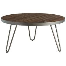 Our round drop leaf table is a versatile, space&#45;saving solution for urban studios and small dining areas. World Market Round Wood Hairpin Coffee Table Aptdeco