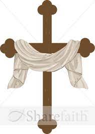 I am the resurrection and the life; Draped Cross Graphic Cross Clipart