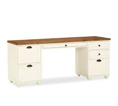 Whitney Shuttered Rectangular Desk Set 1 Desktop 1 2 Drawer File 1 3 Drawer File Cabinet Almond White Pottery Barn Desk Home Office Desks White Wood Desk