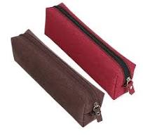 Enyuwlcm Fabric Stationery Stylish Simple Pencil Bag Small Square  Waterproof Pencil Case Red and Coffee 2 Pack