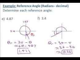 For angles in radians, two angles. Reference Angle 4 1g Pre Calculus 12 Youtube