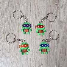 Porte Cle Tortue Ninja Amitiee Et Complicite Tnmt Perler Beads Designs Fuse Beads Perler Bead Art