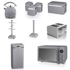 Swan Grey Kitchen Appliance Retro Set Of 10 Retro Digit Https Www Amazon Co Uk Dp B074jk6mf4 Ref Cm Sw R Pi Awdb Grey Kitchen Kitchen Appliances Kitchen