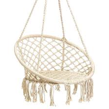 Shop 7 hanging chairs that will make any space from your patio to your bedroom feel like a bohemian retreat. Karriw Hammock Chair Macrame Swing Cotton Hanging Macrame Hammock Swing Chair Ideal For Indoor Outdoor Home Bedroom Patio Deck Yard Garden Beige Buy Online In Panama At Desertcart Com Pa Productid 64487389