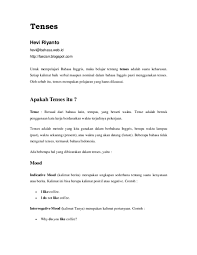 Mulai dari kalimat berita langsung. Pdf Tenses Afra Mardiana Novi Arji Academia Edu
