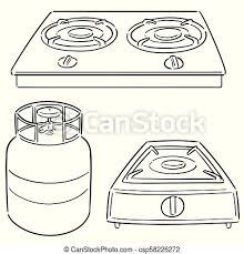 See more ideas about kitchen drawing, kitchen art, interior illustration. Vector Set Of Gas Stove Canstock