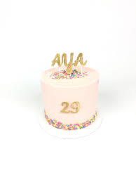 29th Birthday Cake For Her Birthday Cake With Sprinkles And Gold Letters Birthday Cakes For Her 29th Birthday Cakes Birthday Cake