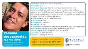 Lo has visto? #EstamosBuscando a Abraham Carrera Hernández, si tienes datos  que nos ayude a dar con su paradero escríbenos o llama al 33 3145 6314.