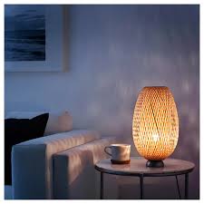 Boja Nickel Plated Bamboo Rattan Table Lamp Ikea Small Table Lamp Table Lamp Lamp