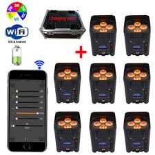 Charging Case 8pcs Wireless Dmx Led Uplighting 6in1 Battery Operated Up Lights With Ios Android App Control Wedding Dj Light Wedding Dj Lights Dj Lightled Uplights Aliexpress