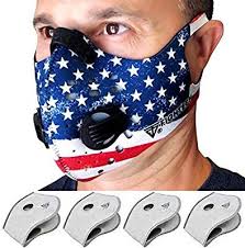 Fightech Dust Mask Mouth Mask Respirator With 4 Carbon Filters For Pollution Pollen Allergy Woodworking Mowing Running Wa Dust Mask Allergy Mask Mouth Mask