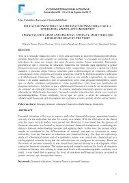 1 Eixo Temático: Inovação e Sustentabilidade EDUCAÇÃO FINANCEIRA E  ALFABETIZAÇÃO FINANCEIRA: O QUE A LITERATURA APONTA AT