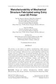 Zákon také slouží jako potvrzení přechodu instituce z ústavu na univerzitu a orgán. Pdf Manufacturability Of Mechanical Structure Fabricated Using Entry Level 3d Printer