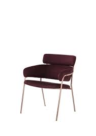 Modern Light Luxury Dining Chairs Purple Metal Frame Selected Quality Fabrics W625 D625 H810 Comfy Modern With Images