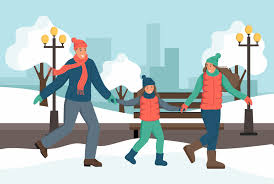 5 fun outdoor winter activities favorite. Family Walks In The Winter Park Winter Fun Outdoor Activities Flat Vector Illustration 2142551 Download Free Vectors Clipart Graphics Vector Art