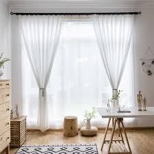 White Chiffon Sheer Curtain Modern Breathable Sheer Curtain Living Room Bedroom Nursery Fabric O Gardinen Wohnzimmer Modern Gardinen Wohnzimmer Gardinen Modern