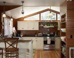 A Modest Addition Created This Bright And Sunny Kitchen Natural Woodwork Selected To Maintain Th Kitchen Design Cottage Kitchen Design Coastal Cottage Kitchen