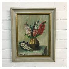 Vintage French Flowers Oil Painting Mayfly Vintage It dates from the 1960s and.