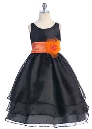 Black And Orange Dress Orange Childs Layered Dress In Sizes 2 4 6 8 10 12 Black Flower Girl Dress Organza Flower Girl Dress Flower Girl Dresses