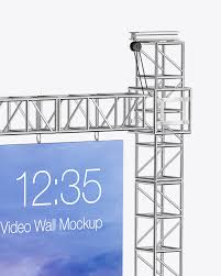 Huge collection of free mockups, patterns, illustrations, scene creators, diy scenes, for photoshop, sketch, and figma. Stage Video Wall Mockup Half Side View In Outdoor Advertising Mockups On Yellow Images Object Mockups