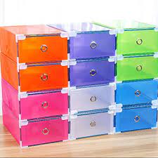 Nylon cassetti trasparenti uomini sexy. Amrka Pieghevole Plastica Cassetto Di Porta Scarpe Organizer Scatola Impilabile Trasparente Plastica Blue Man Style