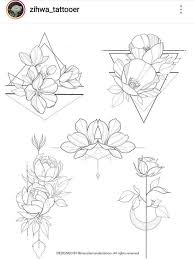 Flowers Geometric Cherryblossom Flowers Geometric Tattoos In 2020 Tattoos Tattoo Design Drawings Geometric Tattoo