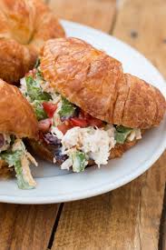 These chicken salad croissant sandwiches are a breeze to make when you use a store. Sweet Basil The Best Chicken Salad Sandwiches For Easter Baby Showers And Just An Easy Dinner I Love That These Have So Many Add Ins Instead Of Just Chicken Recipe Http Www Ohsweetbasil Com Our New Favorite Chicken Salad Html