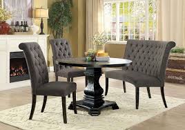 Ermina grey tone round dining table. Nerissa Round Dining Room Set W Gray Chairs Antique Black Round Dining Room Sets Round Dining Room Round Dining Table Sets