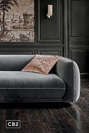 Valmar Grey Velvet Sofa Reviews Cb2 Grey Velvet Sofa Velvet Sofa Deep Sofa