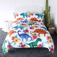 Create a cohesive look with the luxury sheet sets from our bedding collection. Amazon Com Arightex Dinosaur Bedding Kids Duvet Cover White Boys Girls Dino Floral Print 3 Pieces Teen Bedding Sets Full Kitchen Dining